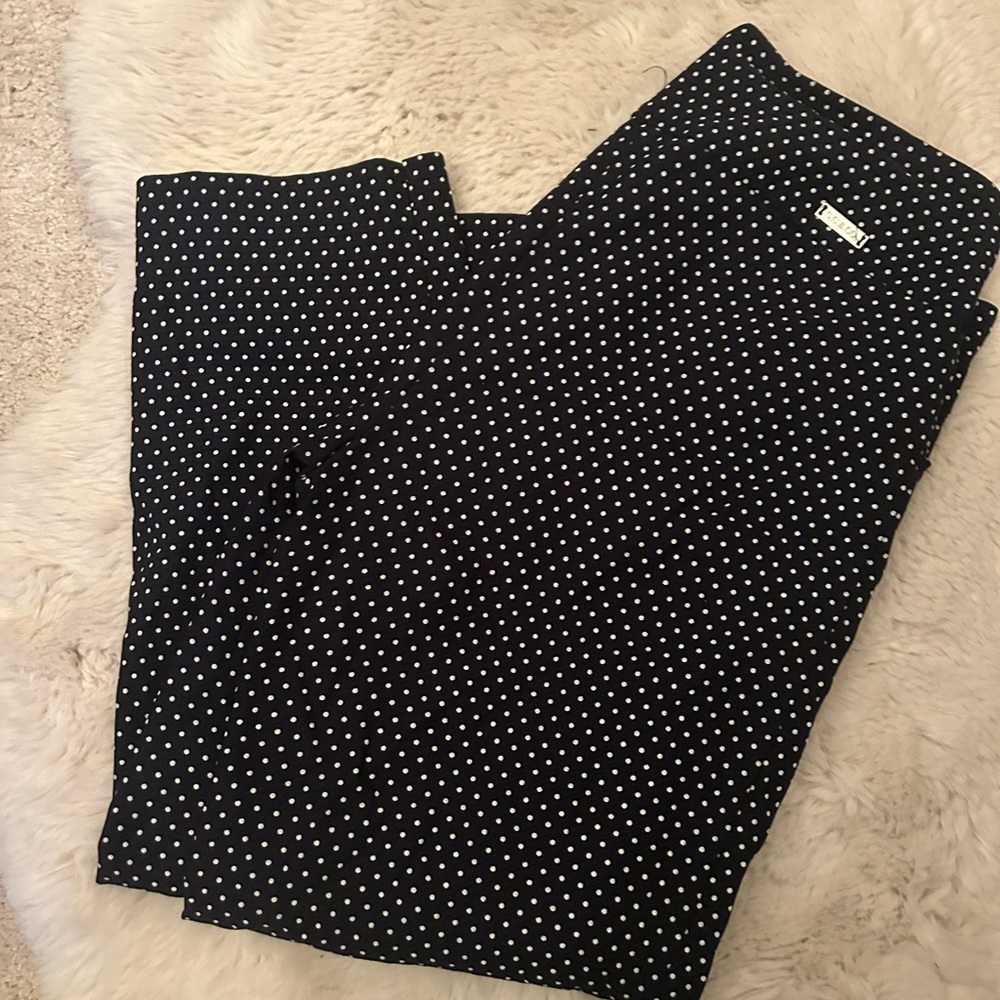 Black polka dot capris